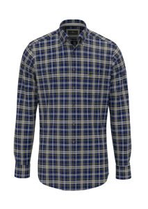 SKJORTA HERRINGBONE INK BLUE