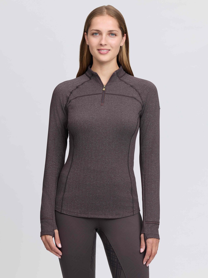TRÖJA HERITAGE BORG ZIP COCOA