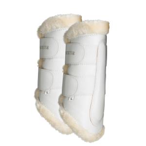 BENSKYDD MED SYNTETPÄLS  VIT