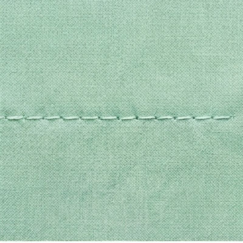 Korrekt trådspänning – jämna stygn där trådarna möts i mitten av tyget