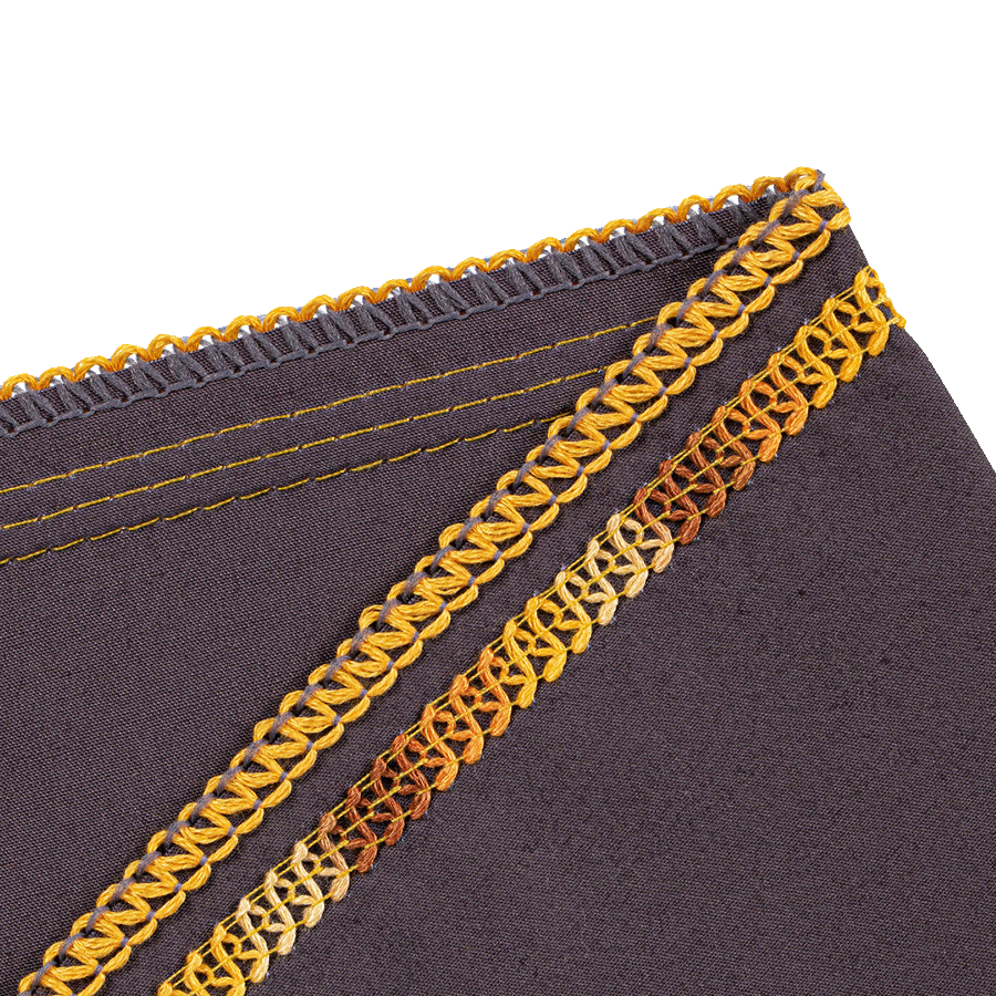 7-trådig uttryckssöm med overlocksöm