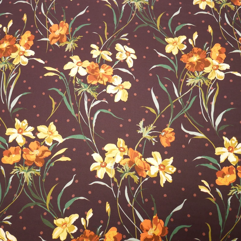 Poppy and Daffodil plommon Bickington Viskos Liberty Fabrics