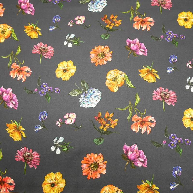 Fleeting Flora marinblå Bickington Viskos Liberty Fabrics