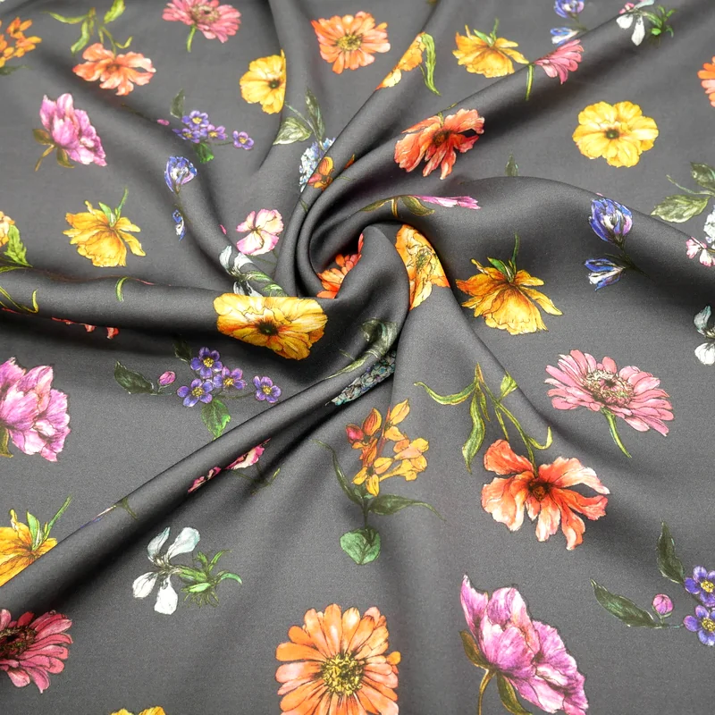 Fleeting Flora marinblå Bickington Viskos Liberty Fabrics