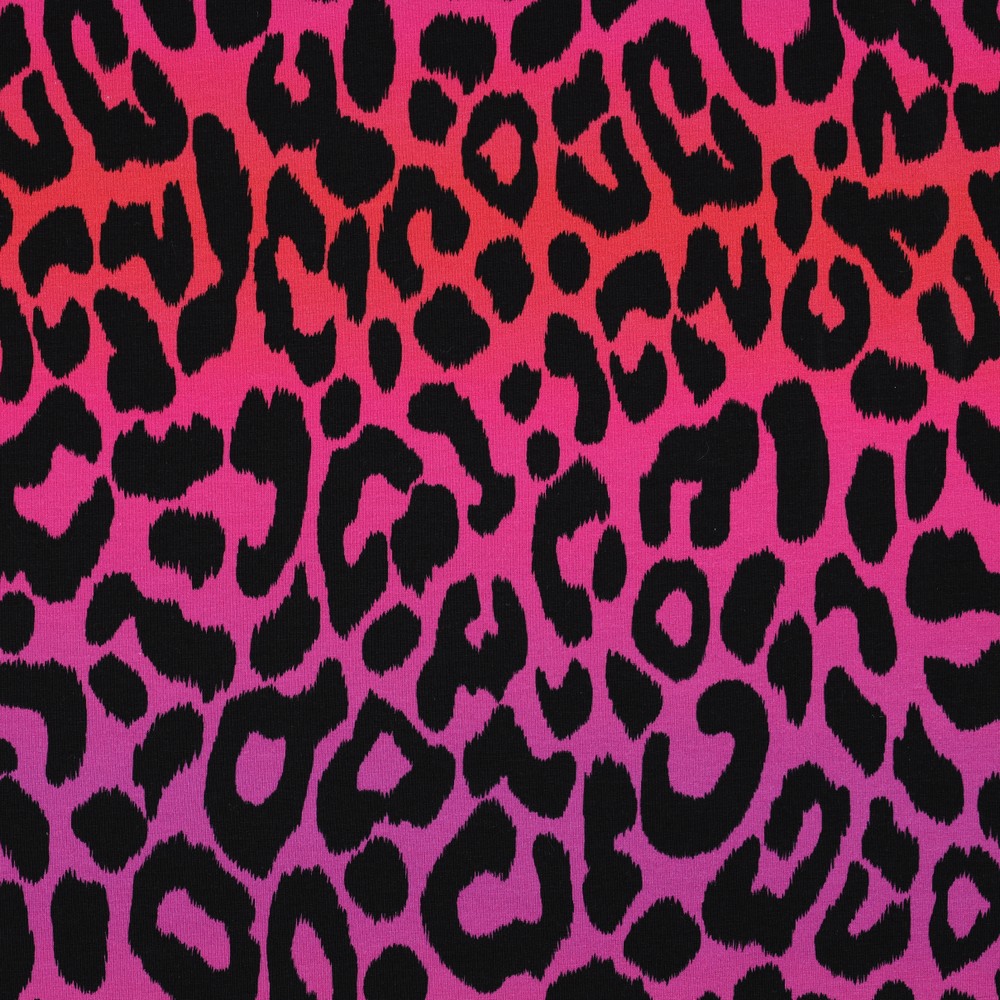 French terry Leopard Rosa