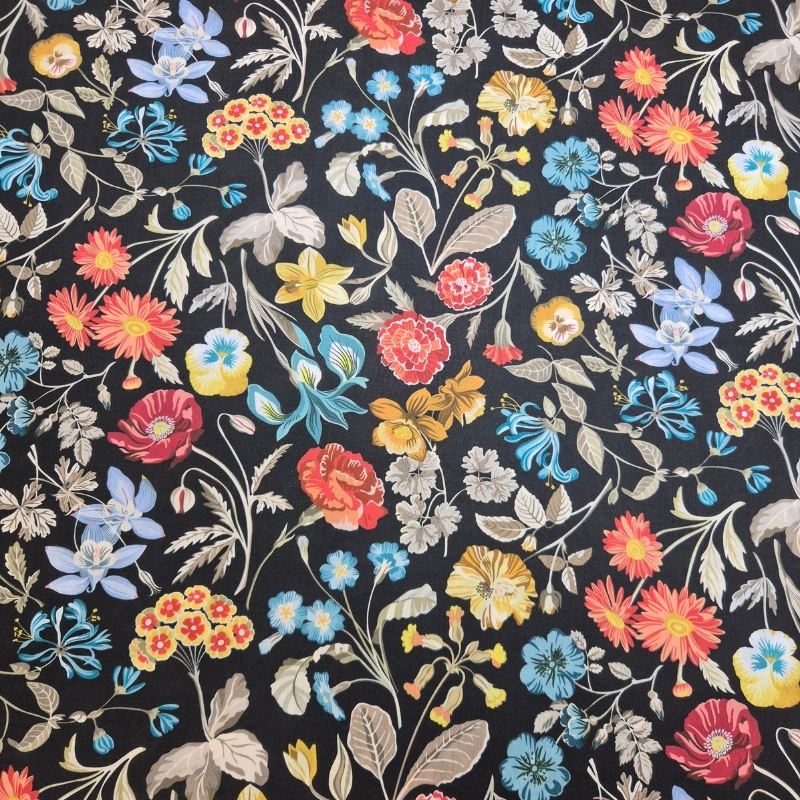 Shakespeare svart Tana Lawn™ Liberty Fabrics