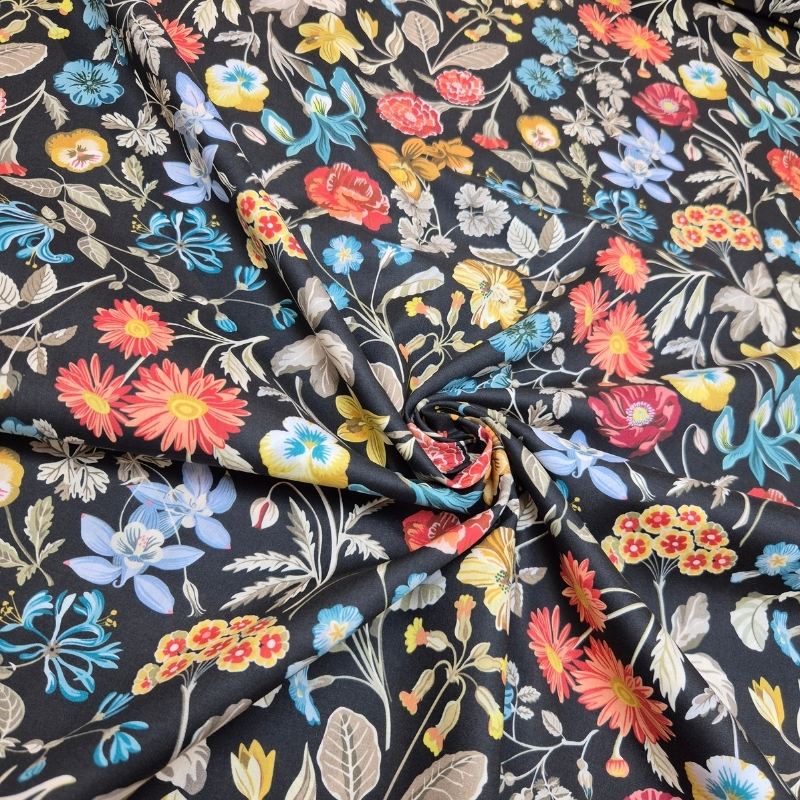 Shakespeare svart Tana Lawn™ Liberty Fabrics