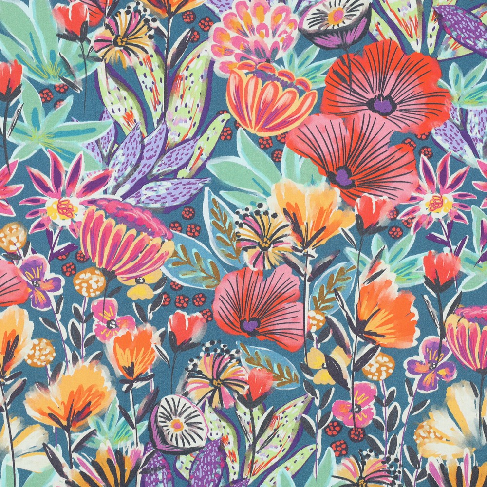 Bomullspoplin Petrol