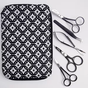 Famoré broderisax-set, 5 verktyg med fodral