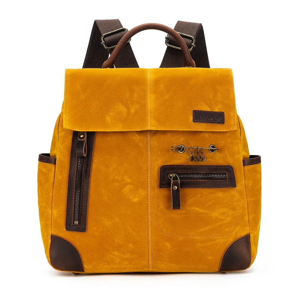 Della Q Makers Canvas Backpack - senapsgul