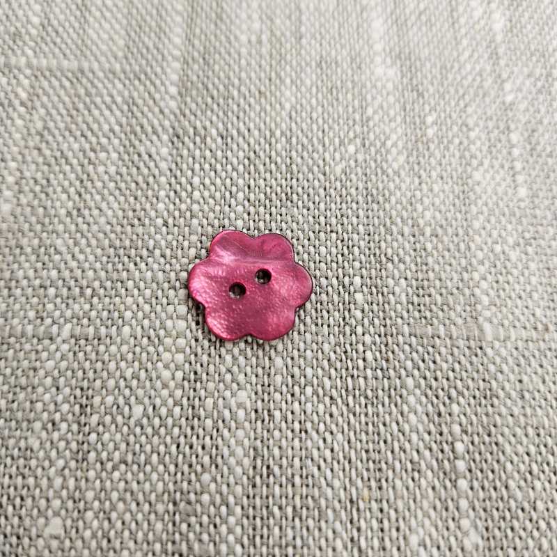 Pärlemorknapp blomma 15 mm - Cerise
