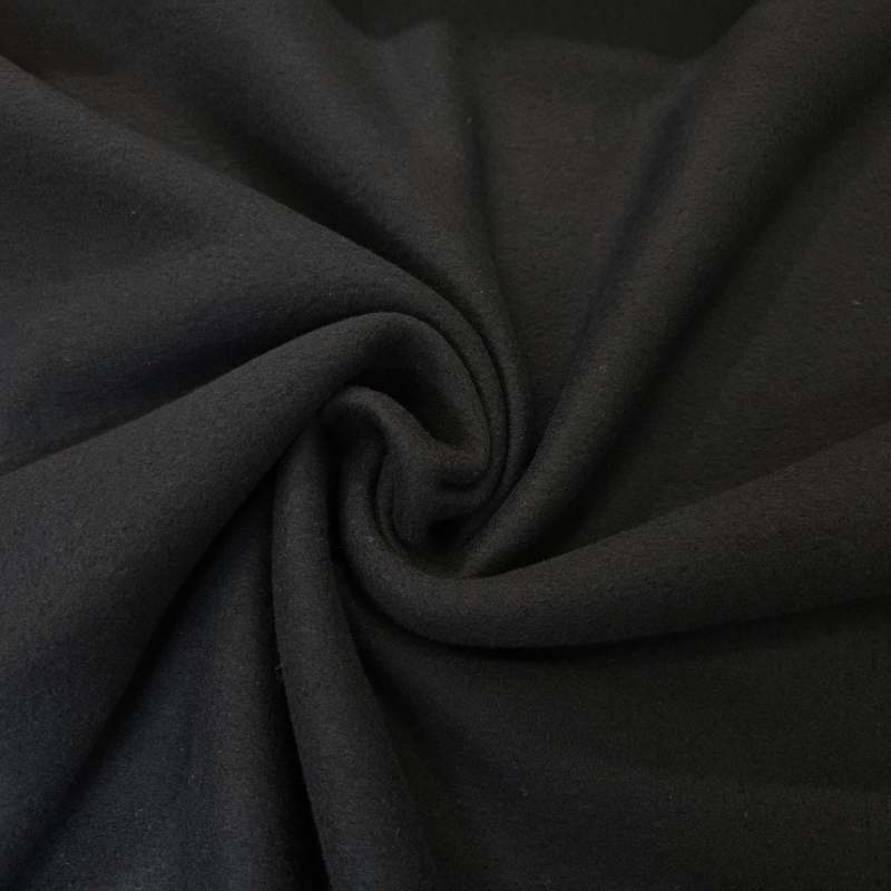 Ekologisk bomullsfleece svart, 140 cm, 240 g/m²