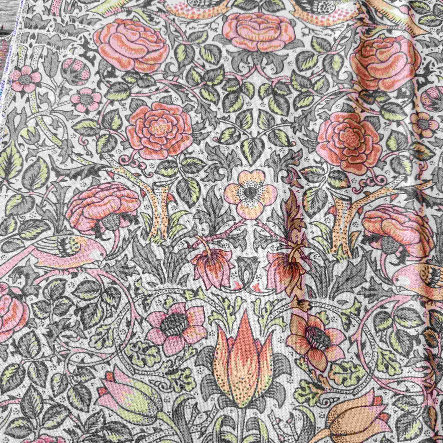 Pastellblommor och fåglar Canvas