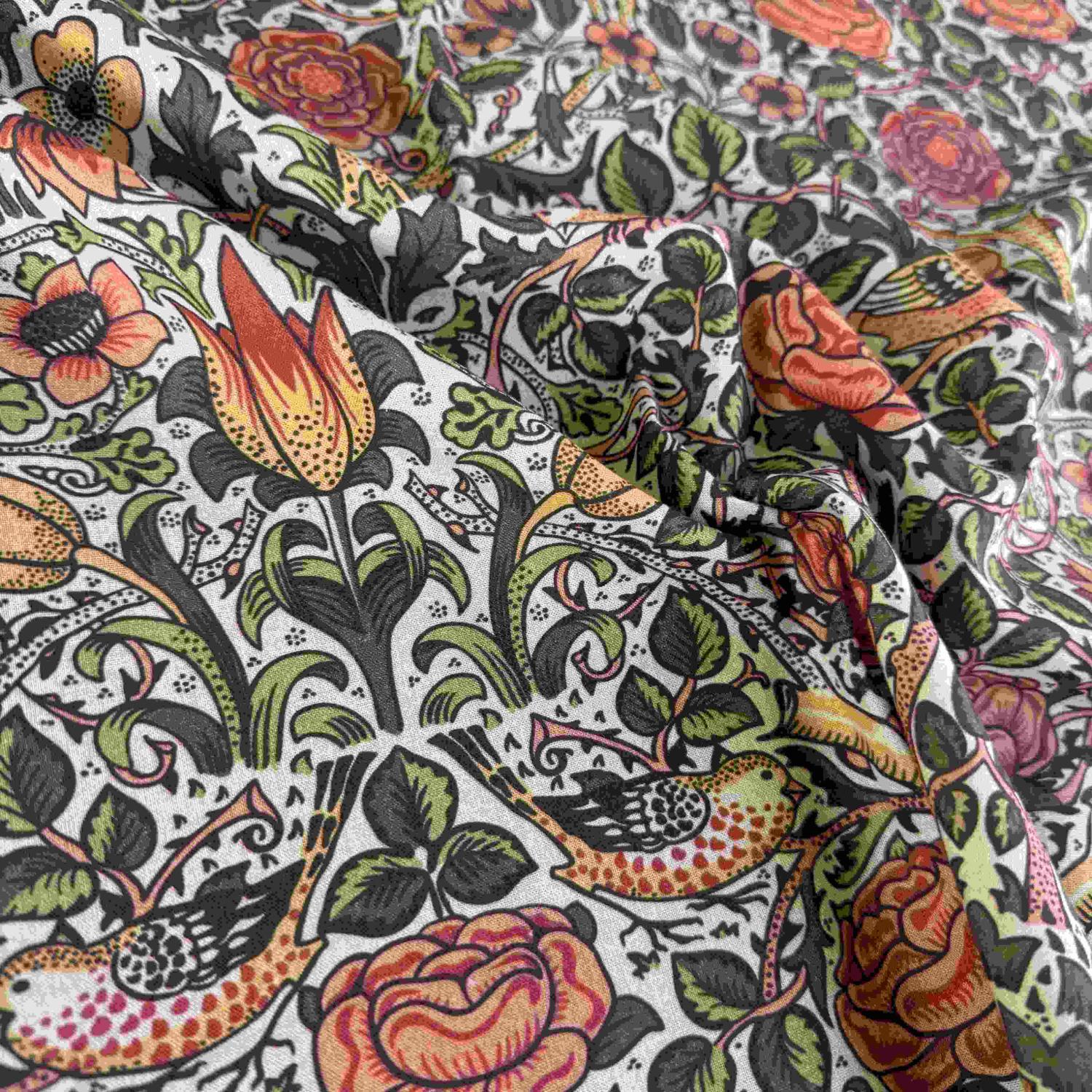 Vintage rosenträdgård Poplin
