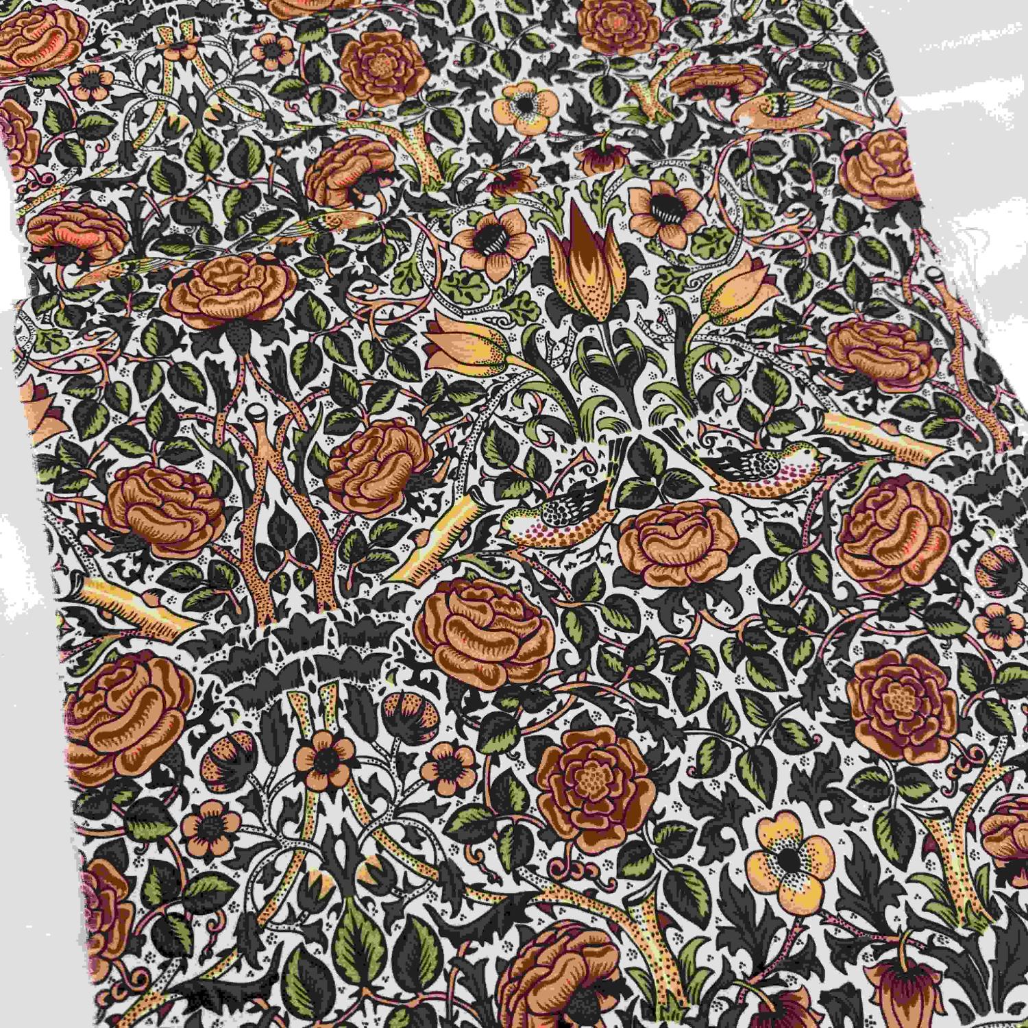 Vintage rosenträdgård Poplin