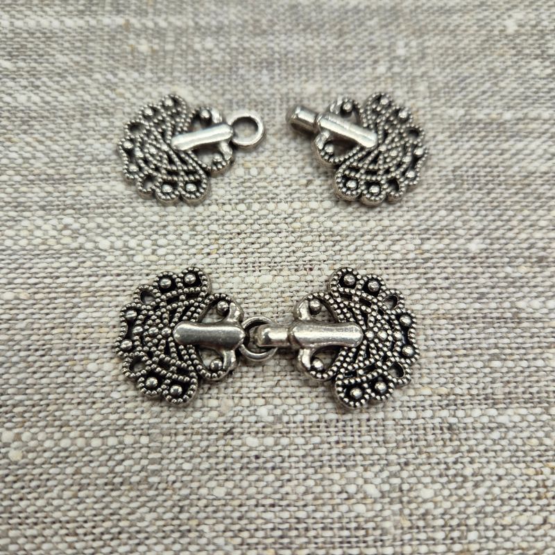 Hakspänne 40 mm, antik silver