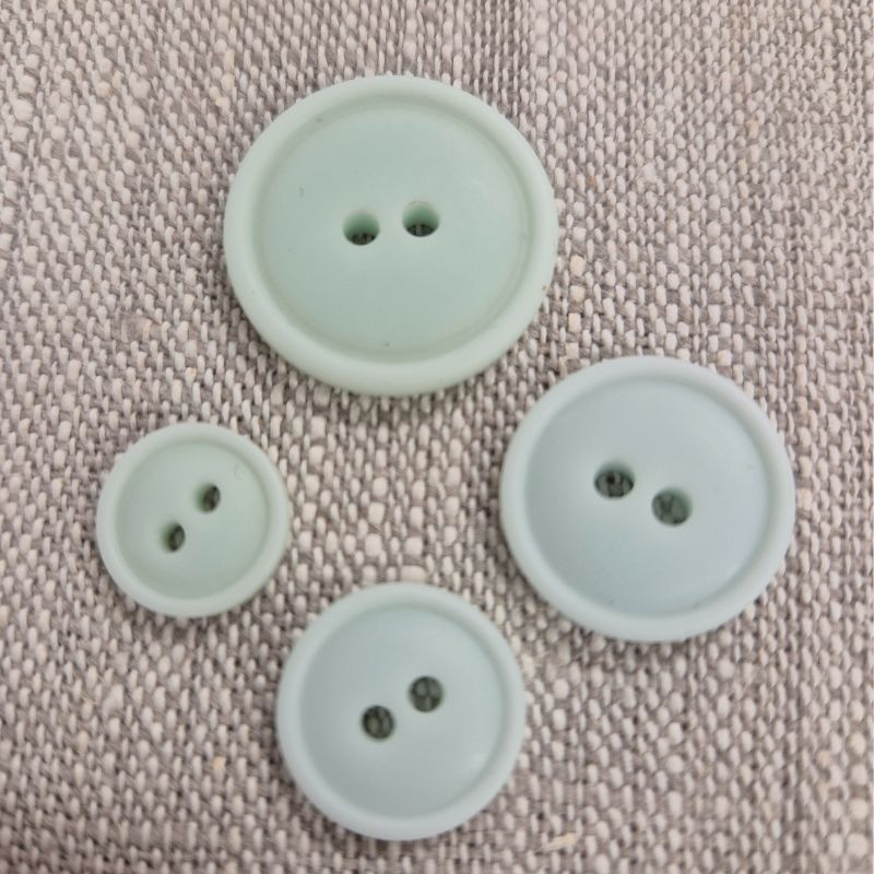 Plastknapp med kant 2 hål - Mint