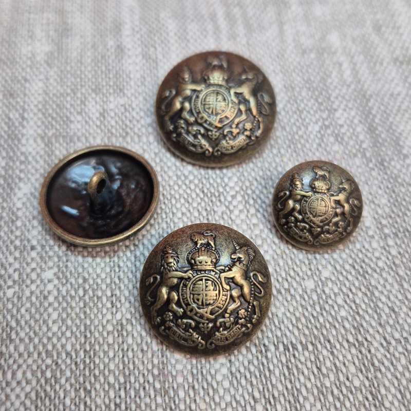 Metallknapp med hals Heraldiskt motiv - Brons