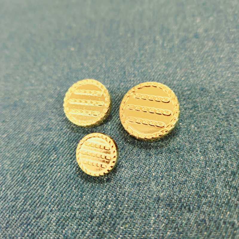 Metallknapp med hals - Ljus guld, Kedjemönster