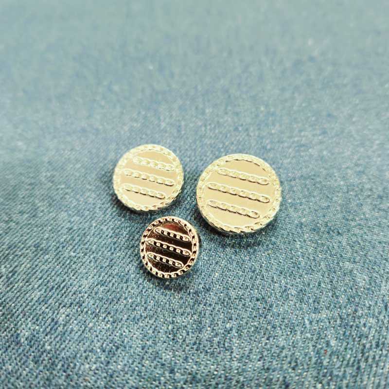 Metallknapp med hals - Silver, Kedjemönster