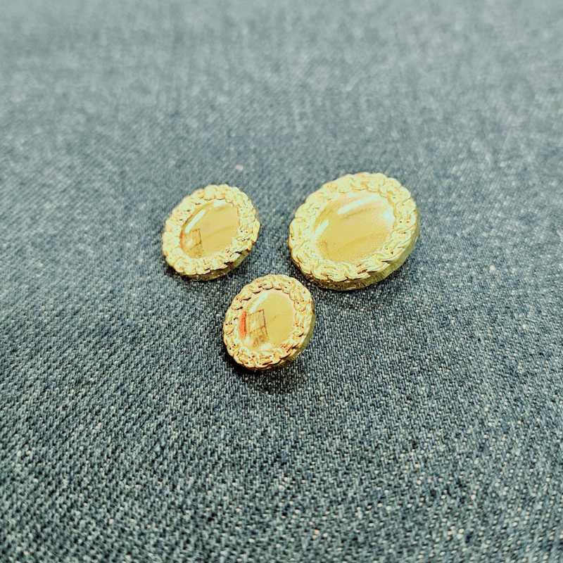 Metallknapp med hals - Ljus guld