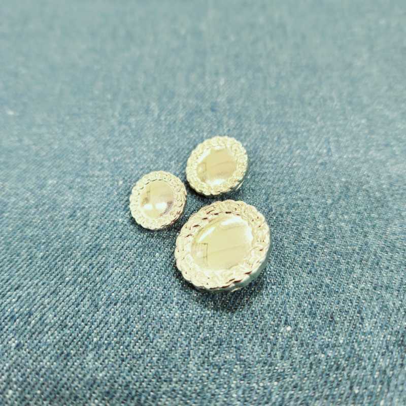 Metallknapp med hals - Silver