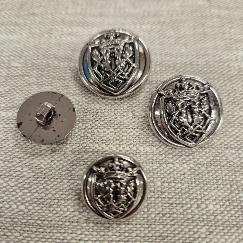 Pläterad plastknapp - Mörk silver