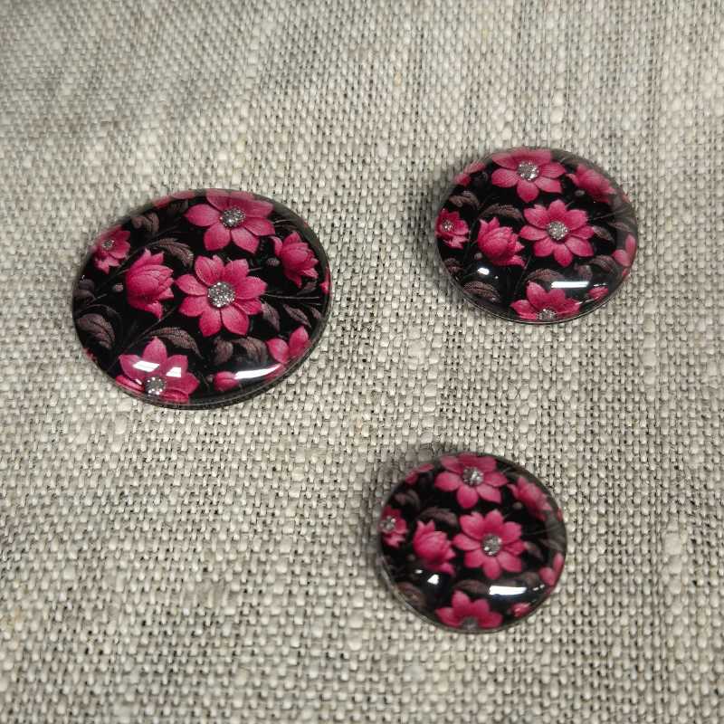 Dekorknapp Blommig Undersydd Rosa