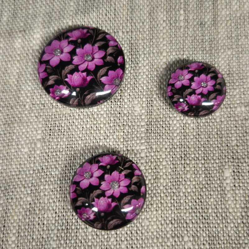 Dekorknapp Blommig Undersydd Lila
