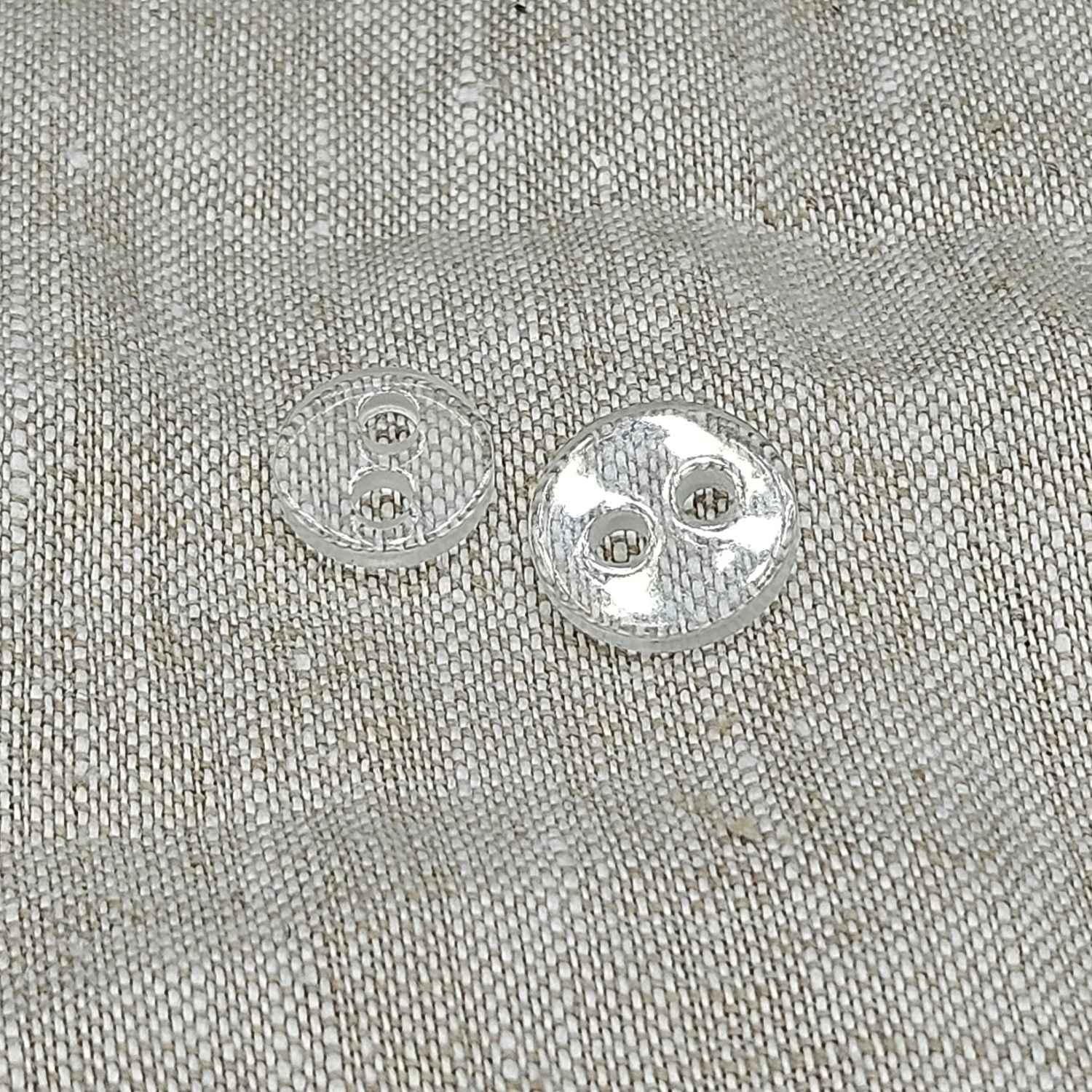 Transparent knapp 2 hål