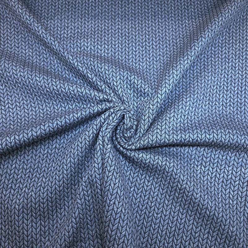 Jacquardjersey med stickutseende, marin, 135 cm