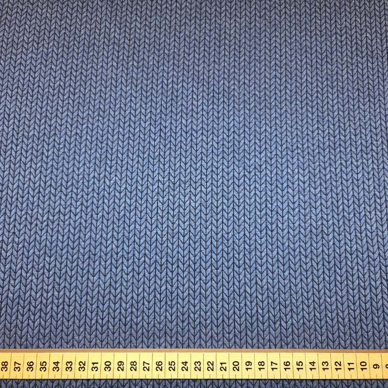 Jacquardjersey med stickutseende, marin, 135 cm