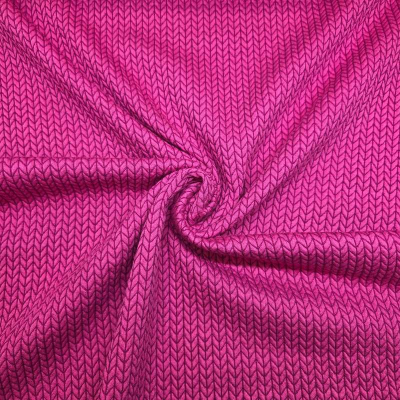 Jacquardjersey med stickutseende, cerise, 135 cm