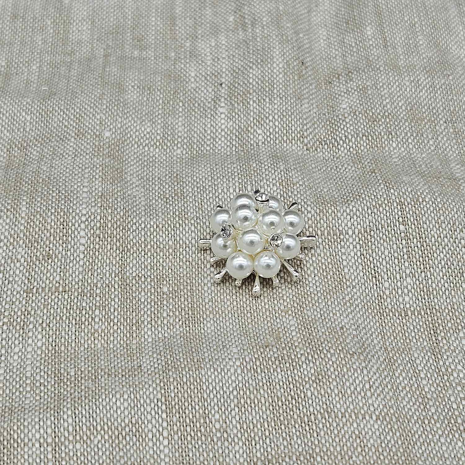 Knapp med hals 21mm med pärlor och kristaller