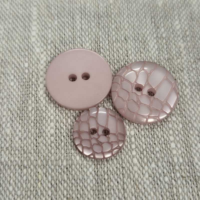Knapp med 2 hål - Rosa