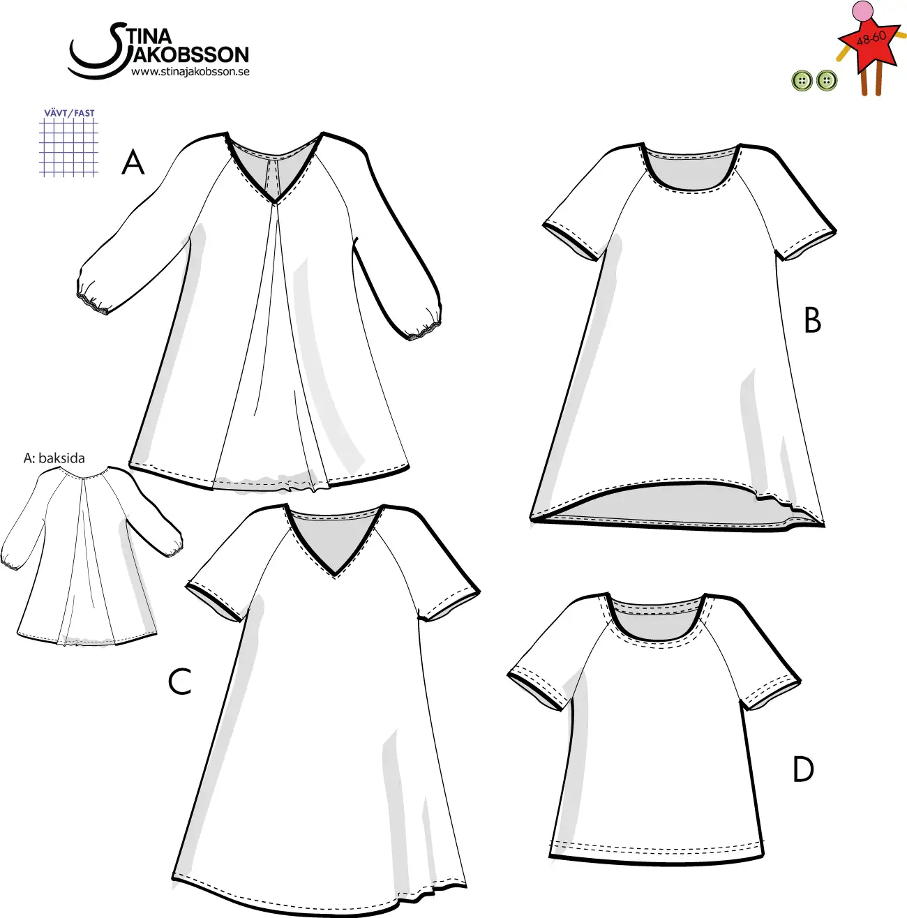 Amanda – Blus, Tunika - Stl 48-60