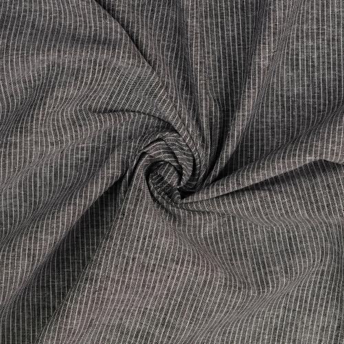 Halvlinne Chambré smalrand Svart, 160 g/m²