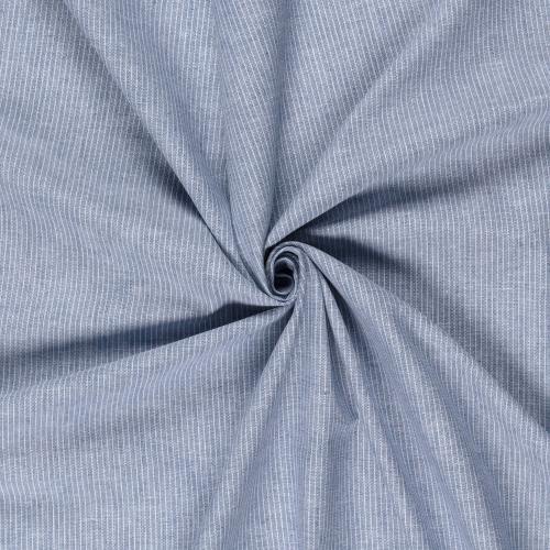 Halvlinne Chambré smalrand Indigo, 160 g/m²
