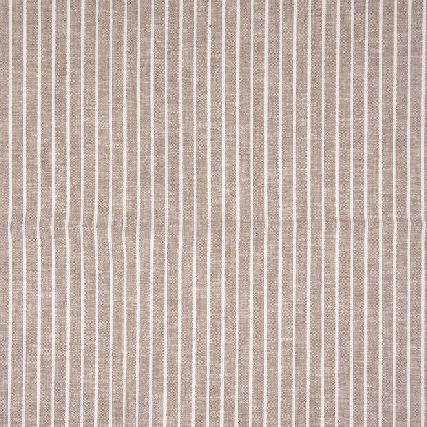 Halvlinne Chambré rand Brun, 160 g/m²