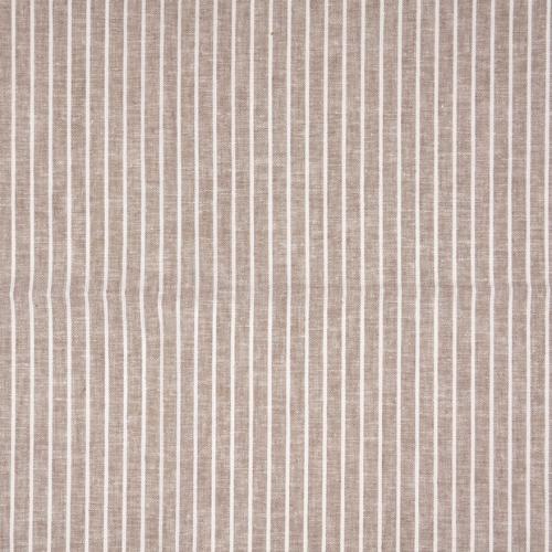 Halvlinne Chambré rand Brun, 160 g/m²