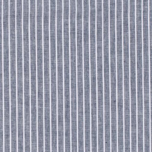Halvlinne Chambré rand Marinblå, 160 g/m²