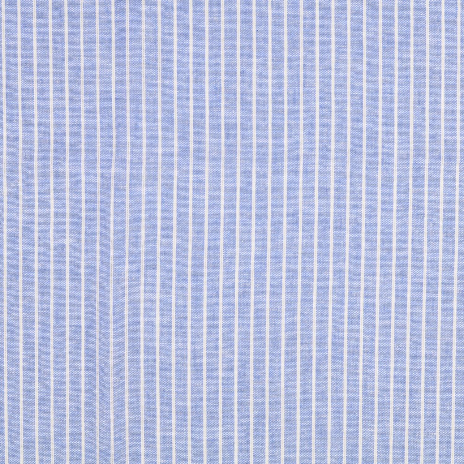 Randig Halvlinne - Denimblå