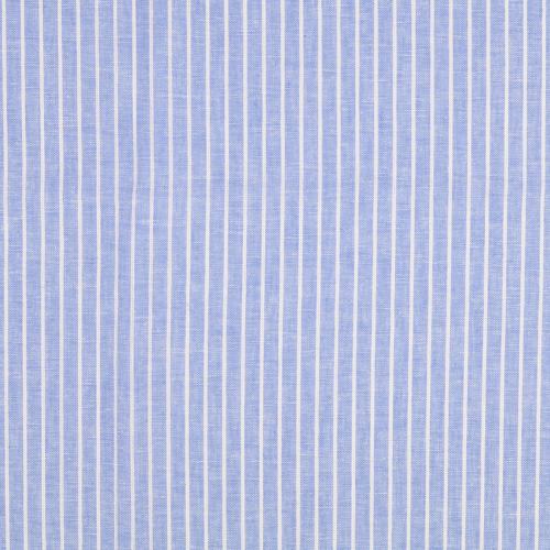 Halvlinne Chambré rand Denimblå, 160 g/m²