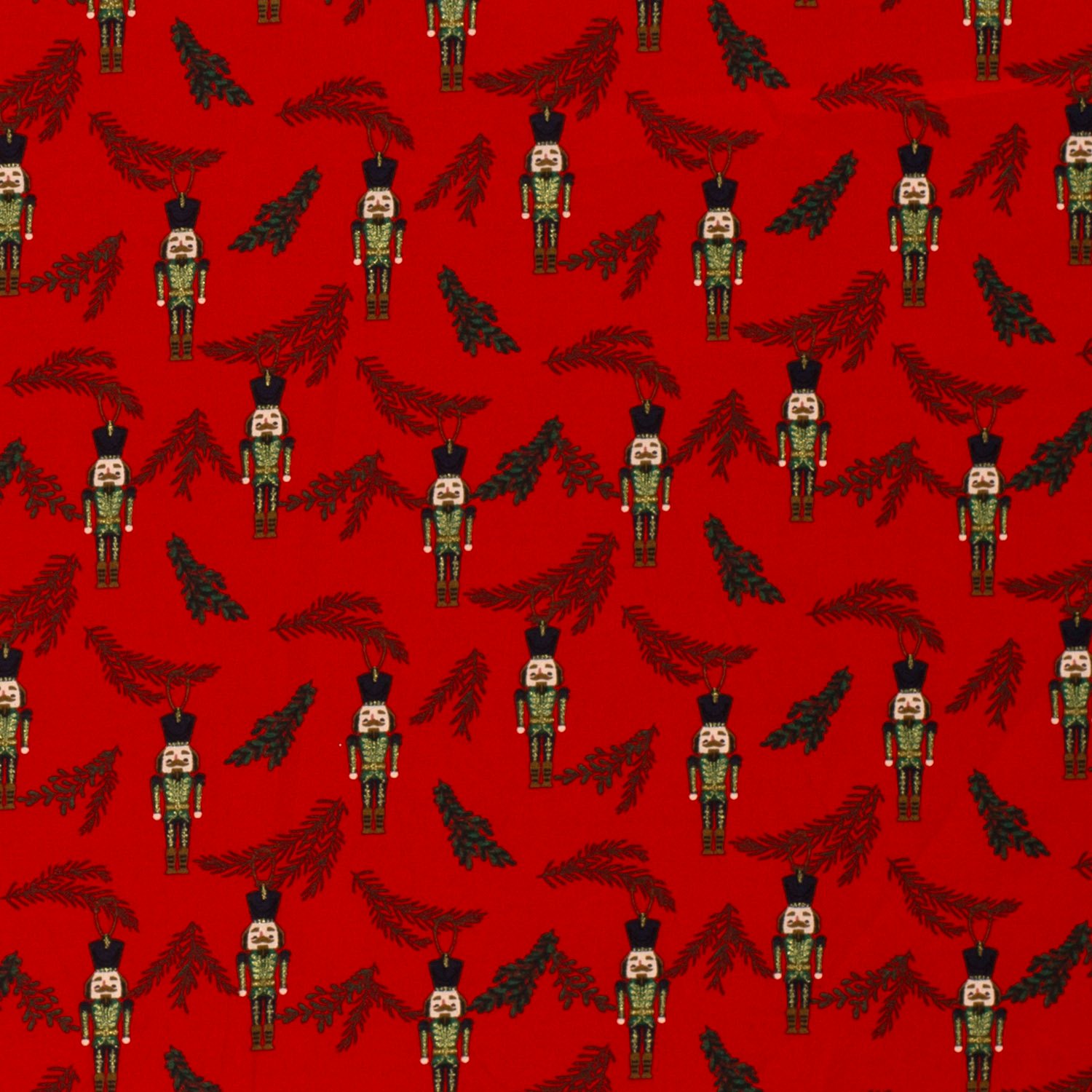 Folierad poplin Nötknäppare Röd