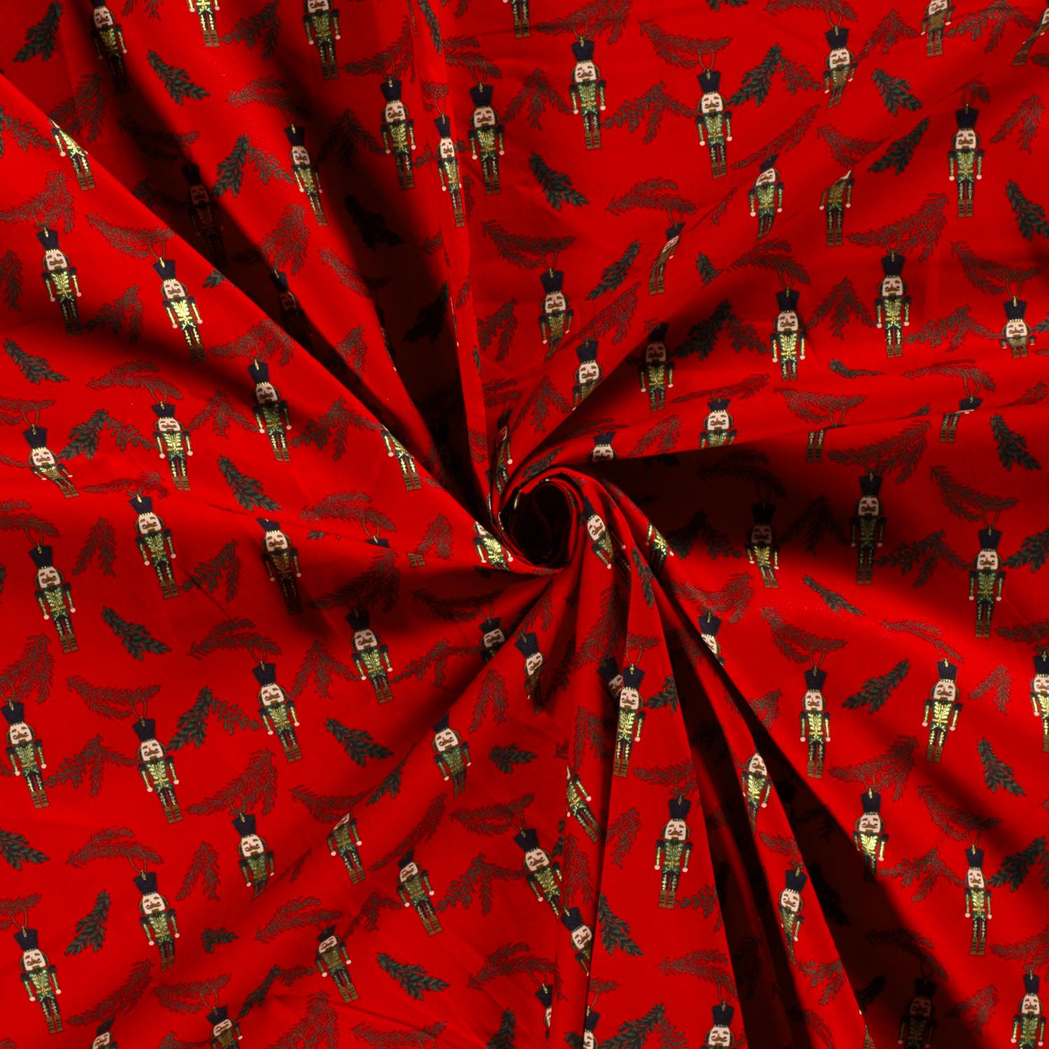 Folierad poplin Nötknäppare Röd