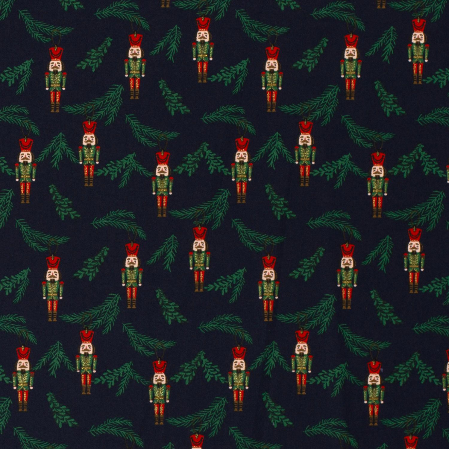 Folierad poplin Nötknäppare Marinblå