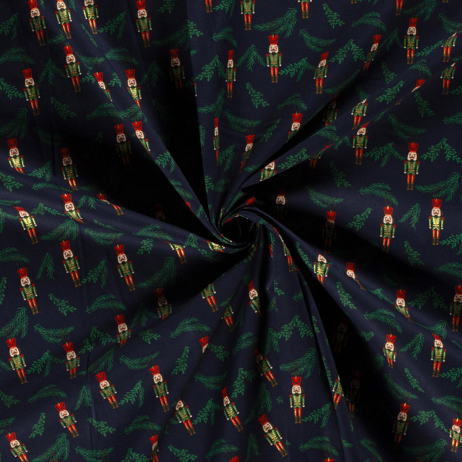 Folierad poplin Nötknäppare Marinblå