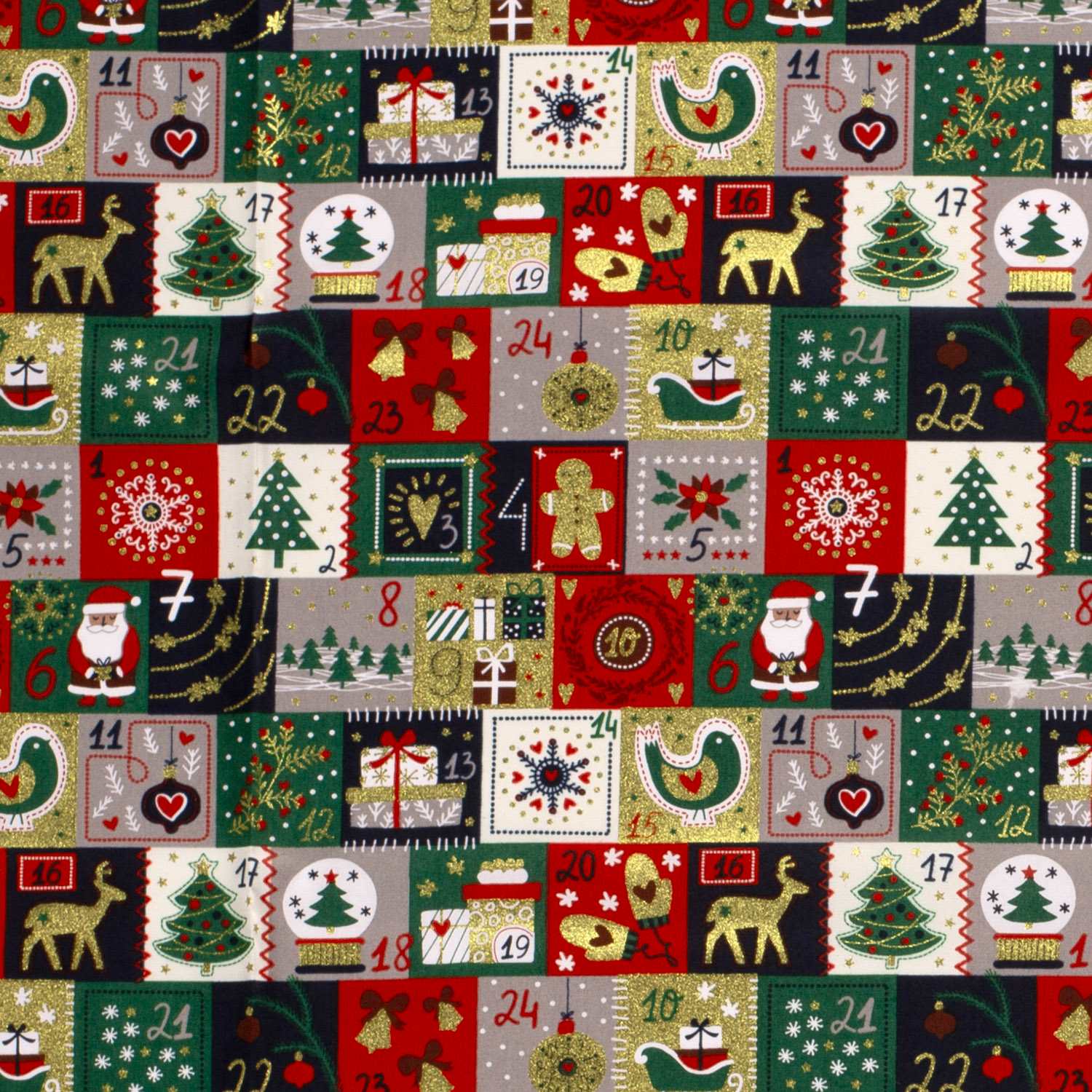 Folierad poplin Patchwork Julkalender