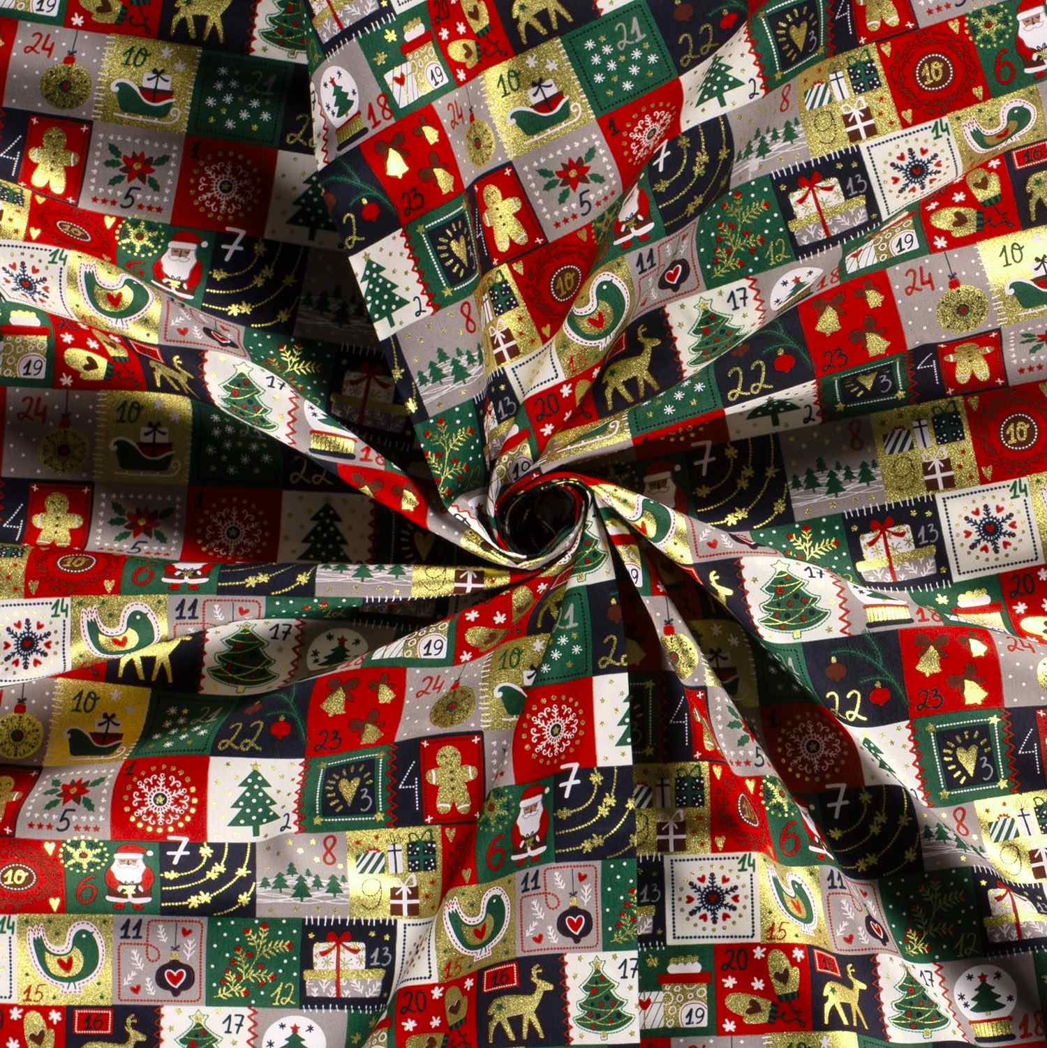 Folierad poplin Patchwork Julkalender