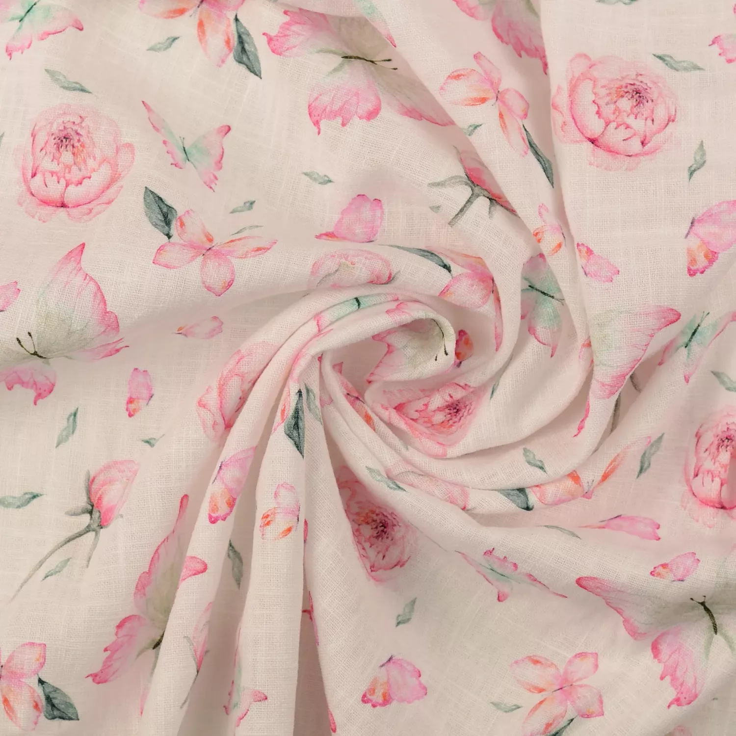 Halvlinne Flower Rose
